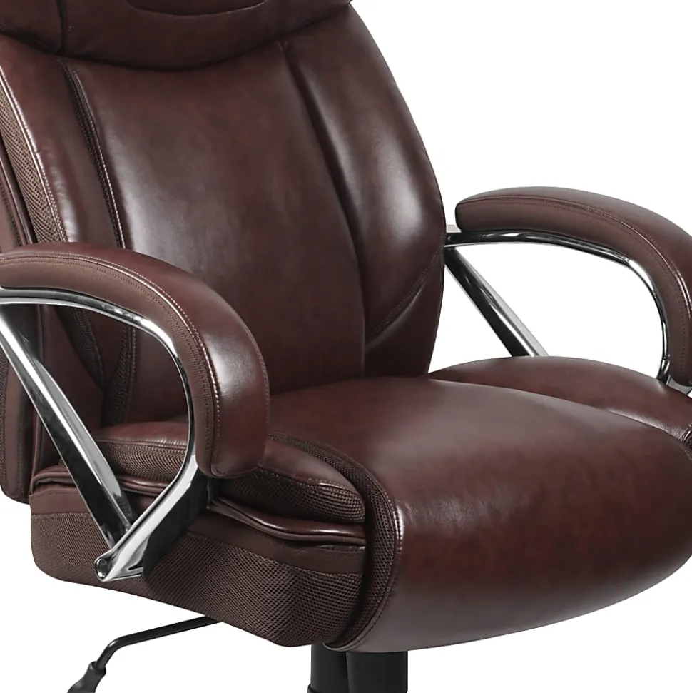 Flash Furniture Hercules LeatherSoft™ Faux Leather High-Back Big & Tall Ergonomic Office Chair, Brown/Gray