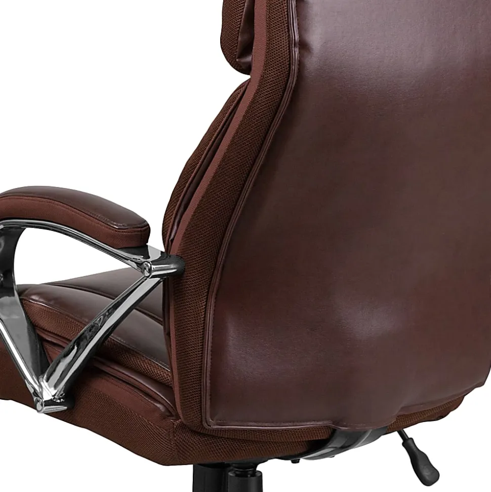 Flash Furniture Hercules LeatherSoft™ Faux Leather High-Back Big & Tall Ergonomic Office Chair, Brown/Gray
