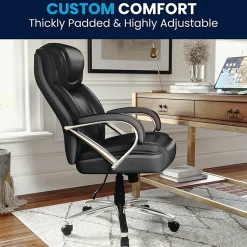 Flash Furniture Hercules LeatherSoft™ Faux Leather High-Back Big & Tall Ergonomic Office Chair, Black/Gray