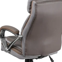 Flash Furniture Hercules LeatherSoft™ Faux Leather High-Back Big & Tall Ergonomic Office Chair, Taupe/Gray