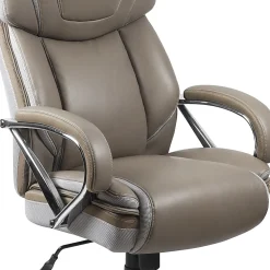 Flash Furniture Hercules LeatherSoft™ Faux Leather High-Back Big & Tall Ergonomic Office Chair, Taupe/Gray