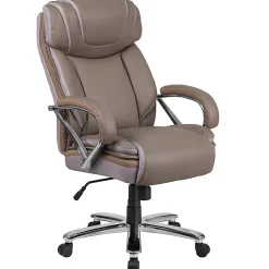 Flash Furniture Hercules LeatherSoft™ Faux Leather High-Back Big & Tall Ergonomic Office Chair, Taupe/Gray