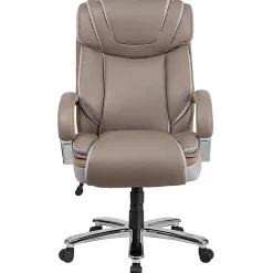 Flash Furniture Hercules LeatherSoft™ Faux Leather High-Back Big & Tall Ergonomic Office Chair, Taupe/Gray