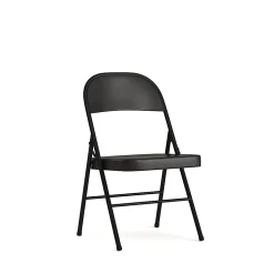 Flash Furniture HERCULES Metal Double-Braced Folding Chair, Black
