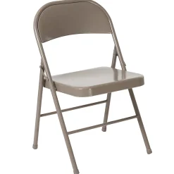 Flash Furniture HERCULES Metal Double-Braced Folding Chair, Gray