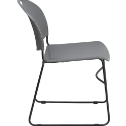 Flash Furniture HERCULES Plastic Ultra-Compact Stack Chair, Gray/Black