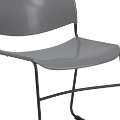 Flash Furniture HERCULES Plastic Ultra-Compact Stack Chair, Gray/Black