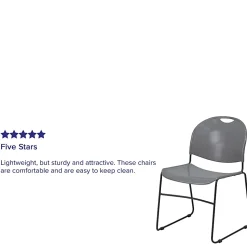Flash Furniture HERCULES Plastic Ultra-Compact Stack Chair, Gray/Black