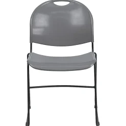 Flash Furniture HERCULES Plastic Ultra-Compact Stack Chair, Gray/Black