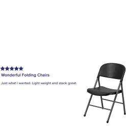 Flash Furniture HERCULES Plastic Folding Chairs, Black/Charcoal, Pack Of 6 Chairs
