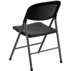 Flash Furniture HERCULES Plastic Folding Chairs, Black/Charcoal, Pack Of 6 Chairs