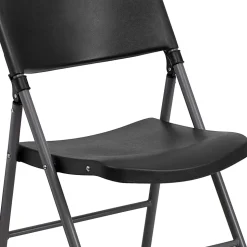 Flash Furniture HERCULES Plastic Folding Chairs, Black/Charcoal, Pack Of 6 Chairs