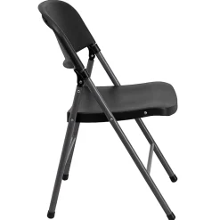 Flash Furniture HERCULES Plastic Folding Chairs, Black/Charcoal, Pack Of 6 Chairs