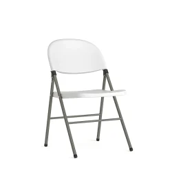 Flash Furniture HERCULES Plastic Folding Chair, White/Gray