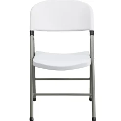 Flash Furniture HERCULES Plastic Folding Chair, White/Gray