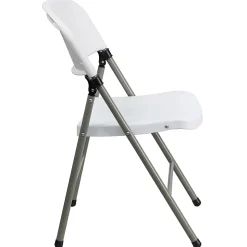Flash Furniture HERCULES Plastic Folding Chair, White/Gray