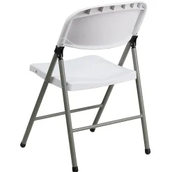 Flash Furniture HERCULES Plastic Folding Chair, White/Gray