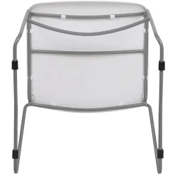 Flash Furniture HERCULES Plastic Ultra-Compact Stack Chair, White/Silver