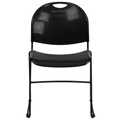 Flash Furniture HERCULES Plastic Ultra-Compact Stack Chair, Black