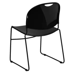 Flash Furniture HERCULES Plastic Ultra-Compact Stack Chair, Black