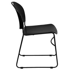 Flash Furniture HERCULES Plastic Ultra-Compact Stack Chair, Black