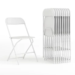 Flash Furniture Hercules Premium Folding Chairs, Set Of 10 Folding Chairs, White