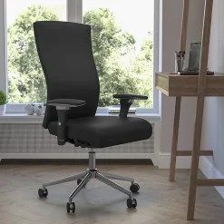Flash Furniture HERCULES Series 24/7 Intensive-Use Ergonomic High-Back Executive Multifunction Office Chair, Black LeatherSoft/Gray -GOWY85H1