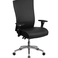 Flash Furniture HERCULES Series 24/7 Intensive-Use Ergonomic High-Back Executive Multifunction Office Chair, Black LeatherSoft/Gray -GOWY85H1