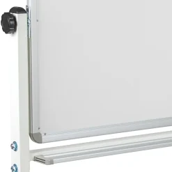 Flash Furniture HERCULES Series Double-Sided Mobile White Board With Pen Tray, 54-3/4"H x 45-1/4"W x 20"D, White, Gray Frame