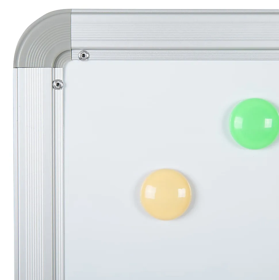 Flash Furniture HERCULES Series Double-Sided Mobile White Board With Pen Tray, 54-3/4"H x 45-1/4"W x 20"D, White, Gray Frame