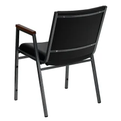 Flash Furniture HERCULES Series Heavy-Duty Stack Chair With Arms, Black