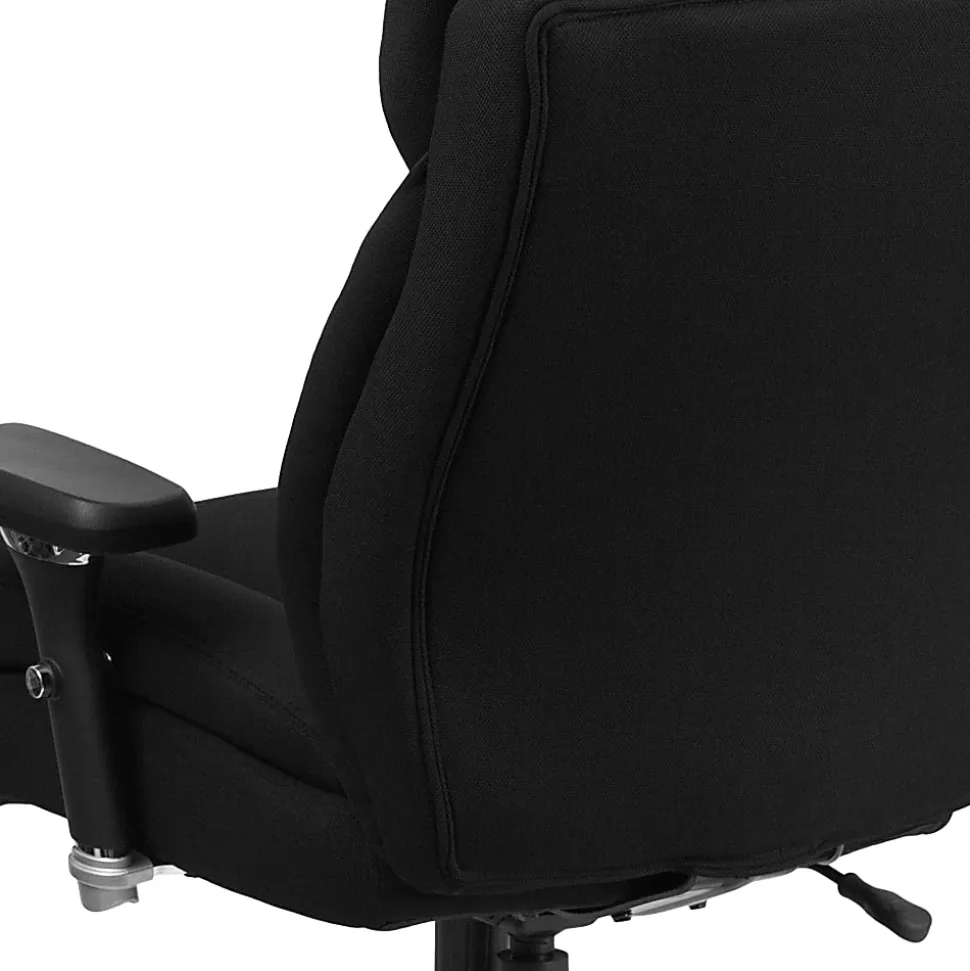 Flash Furniture HERCULES Series 24-7 Intensive Use Big & Tall Ergonomic Fabric High-Back Office Chair With Lumbar Knob And Headrest, Black/Gray