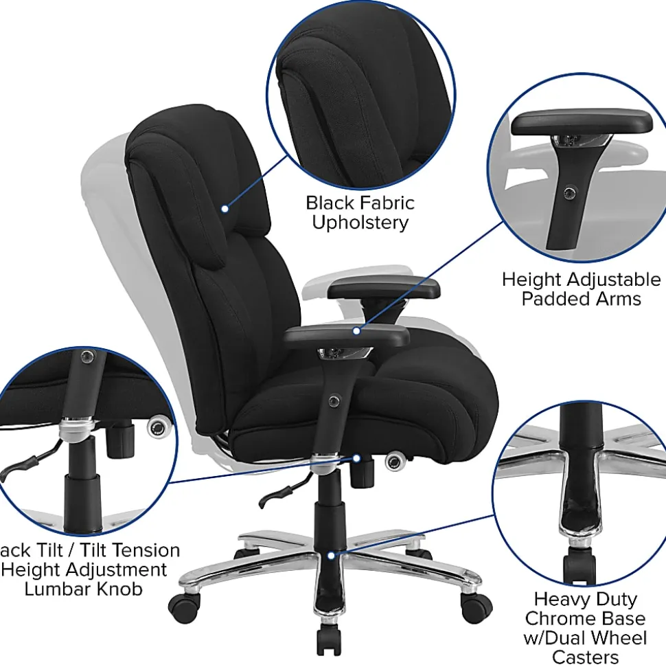 Flash Furniture HERCULES Series 24-7 Intensive Use Big & Tall Office Chair, Black