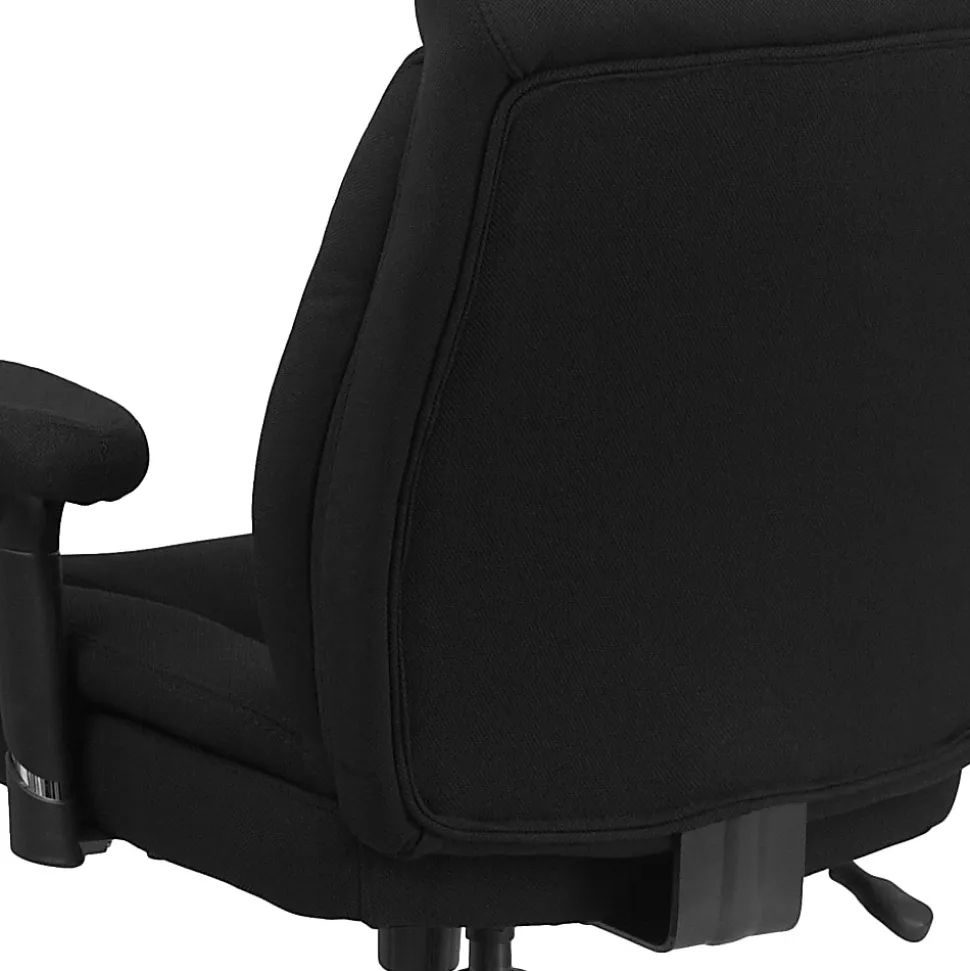 Flash Furniture HERCULES Series Big & Tall 400 lb. Rated Swivel Ergonomic Task Office Chair with Deep Tufted Seating and Adjustable Arms, Black/Chrome