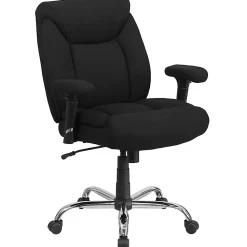 Flash Furniture HERCULES Series Big & Tall 400 lb. Rated Swivel Ergonomic Task Office Chair with Deep Tufted Seating and Adjustable Arms, Black/Chrome