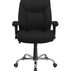 Flash Furniture HERCULES Series Big & Tall 400 lb. Rated Swivel Ergonomic Task Office Chair with Deep Tufted Seating and Adjustable Arms, Black/Chrome