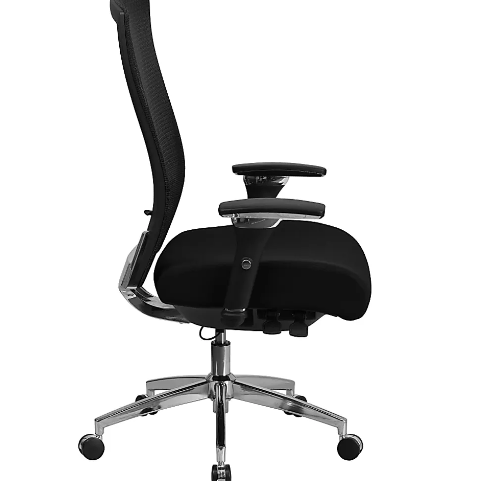 Flash Furniture HERCULES Series 24/7 Intensive-Use Ergonomic High-Back Executive Multifunction Office Chair, Black Fabric/Gray - GOWY85H