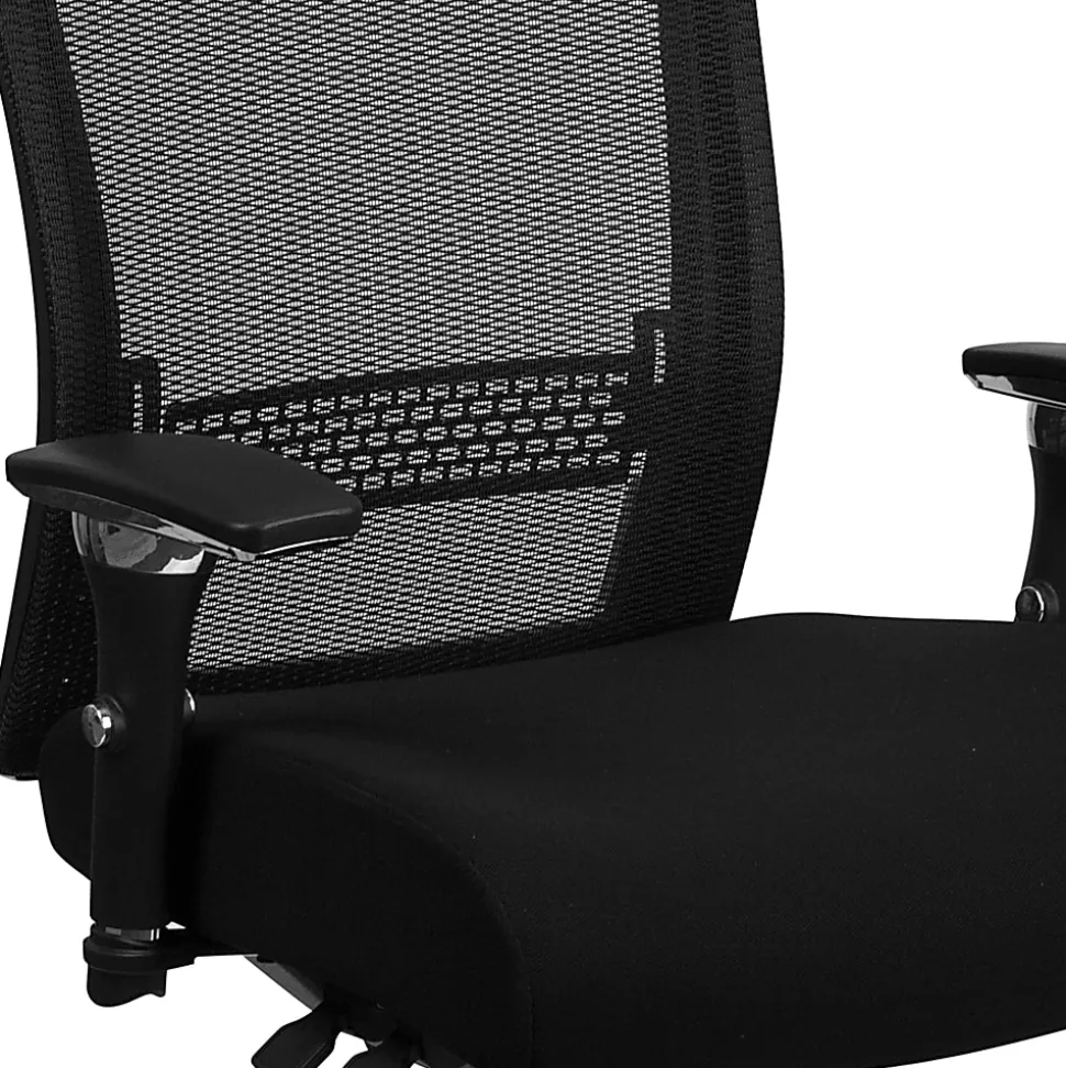 Flash Furniture HERCULES Series 24/7 Intensive-Use Ergonomic High-Back Executive Multifunction Office Chair, Black Fabric/Gray - GOWY85H