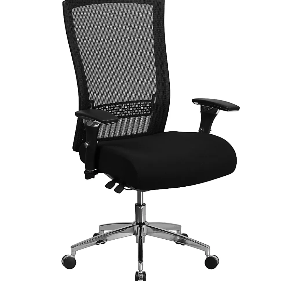 Flash Furniture HERCULES Series 24/7 Intensive-Use Ergonomic High-Back Executive Multifunction Office Chair, Black Fabric/Gray - GOWY85H