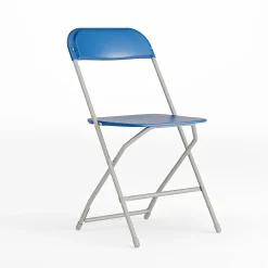 Flash Furniture HERCULES Series Premium Plastic Folding Chair, Blue/Gray