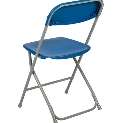 Flash Furniture HERCULES Series Premium Plastic Folding Chair, Blue/Gray