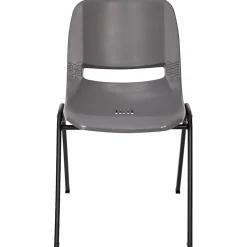 Flash Furniture HERCULES Series Ergonomic Stack Chair, Gray/Black