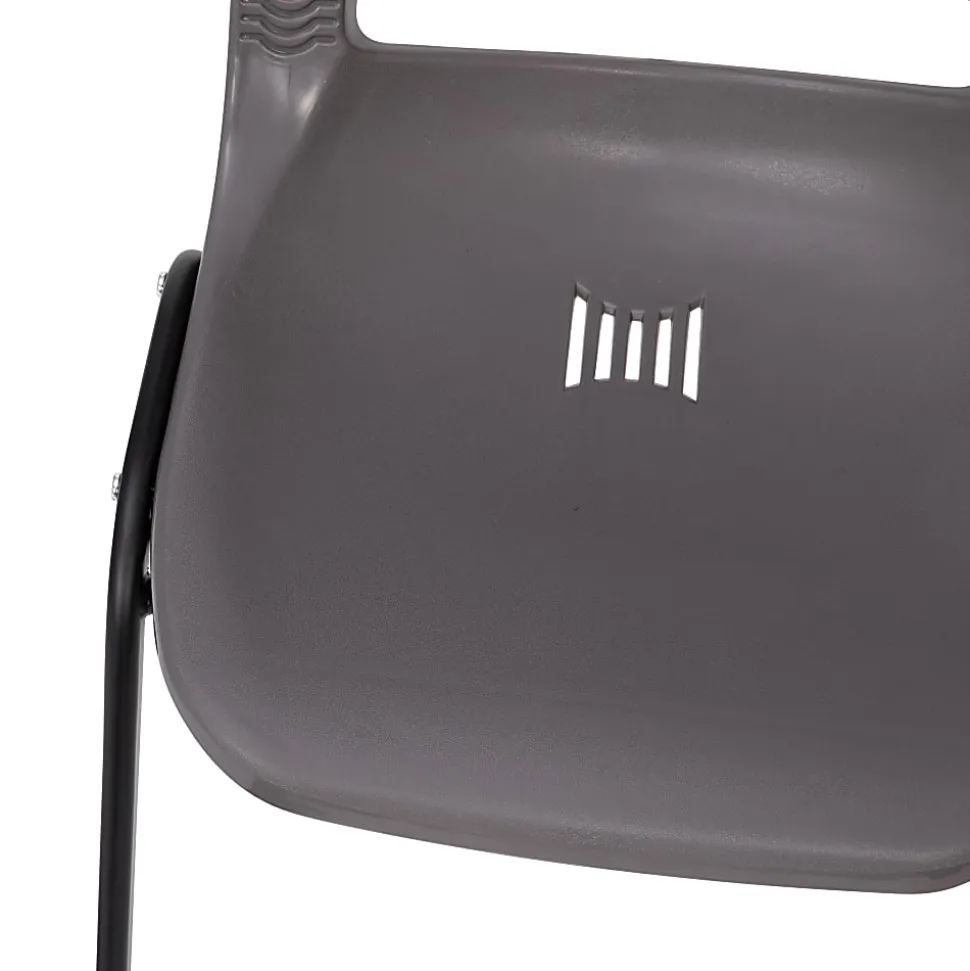 Flash Furniture HERCULES Series Ergonomic Stack Chair, Gray/Black