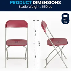 Flash Furniture Hercules Series Folding Chairs, Black, Pack Of 4 Chairs