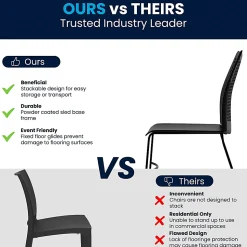 Flash Furniture HERCULES Series Stack Accent Chair, Black Patterned Fabric/Silvervein Frame