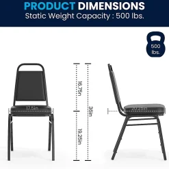 Flash Furniture HERCULES Series Full-Back Contoured Stack Chairs, Black/Silver, Set Of 5 Chairs