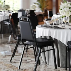 Flash Furniture HERCULES Series Full-Back Contoured Stack Chairs, Black/Silver, Set Of 5 Chairs