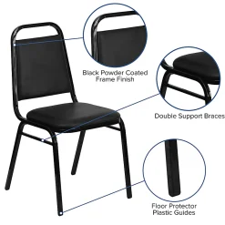 Flash Furniture HERCULES Series Crown-Back Stacking Banquet Chair, Silver/Navy