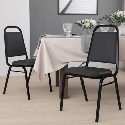 Flash Furniture HERCULES Series Crown-Back Stacking Banquet Chair, Silver/Navy