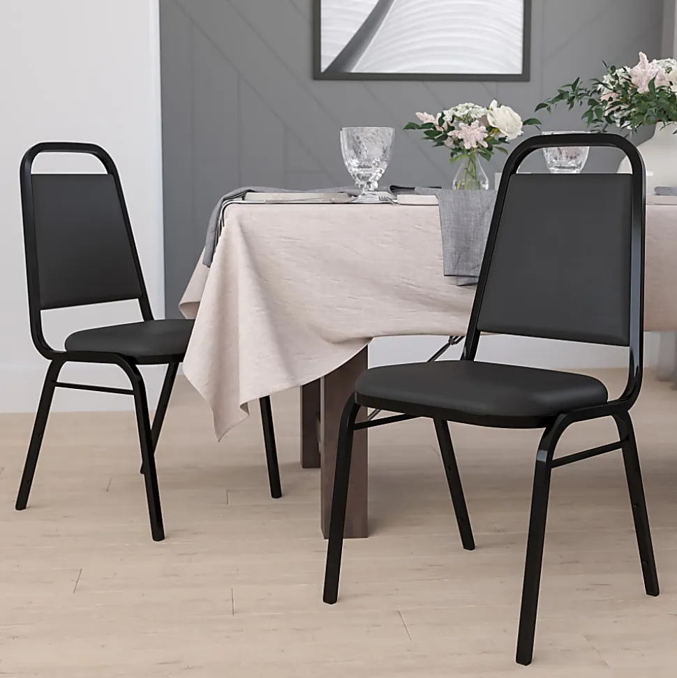 Flash Furniture HERCULES Series Crown-Back Stacking Banquet Chair, Silver/Navy